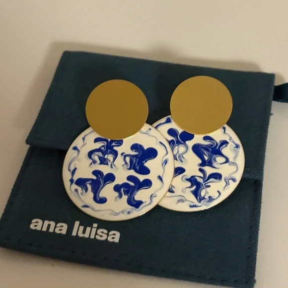 Ana Luisa Blue and Gold Earrings - Picture 1 of 2